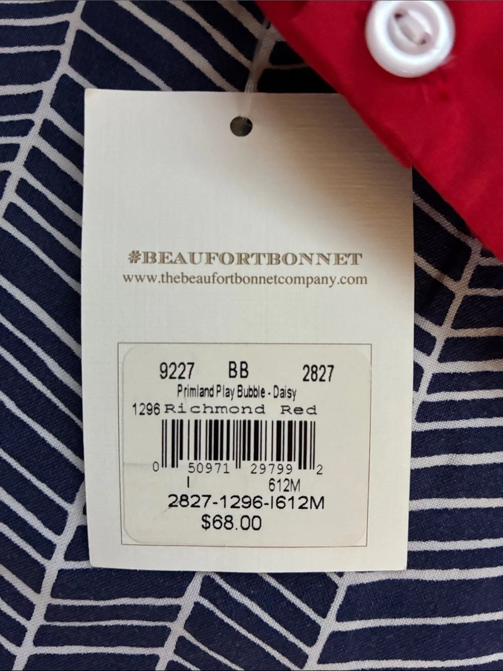 The Beaufort Bonnet Company Red Floral-Trim Bubble one piece